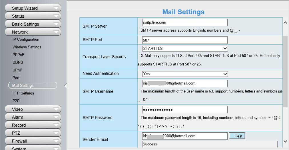 foscam email setup